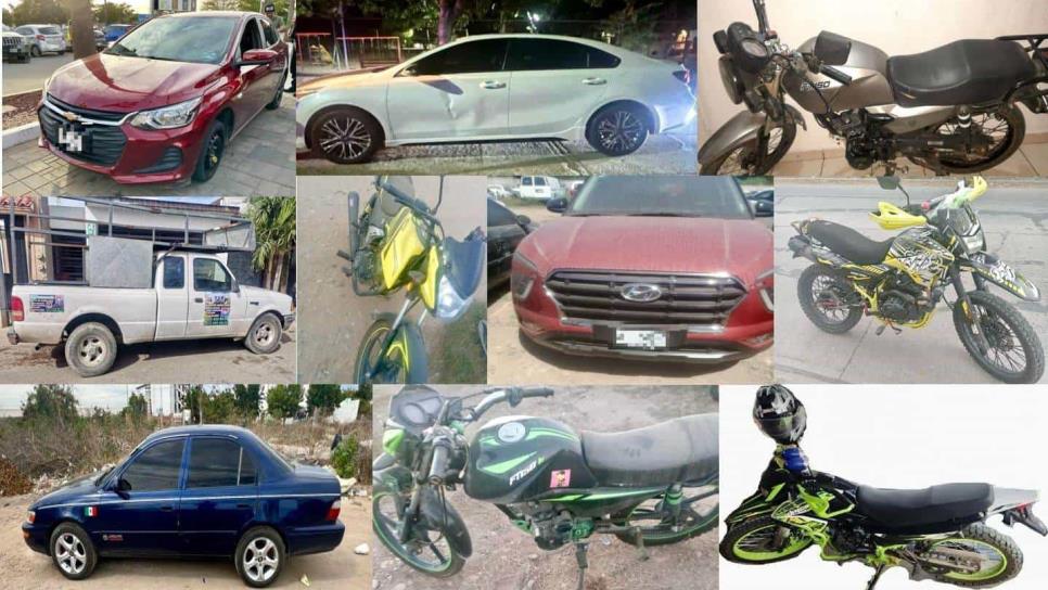 Agentes de la Policía Municipal aseguran 10 vehículos con reporte de robo en Culiacán