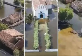 Presa Santa María se llena poco a poco, así se miran los pueblos abandonados en su embalse | VIDEO