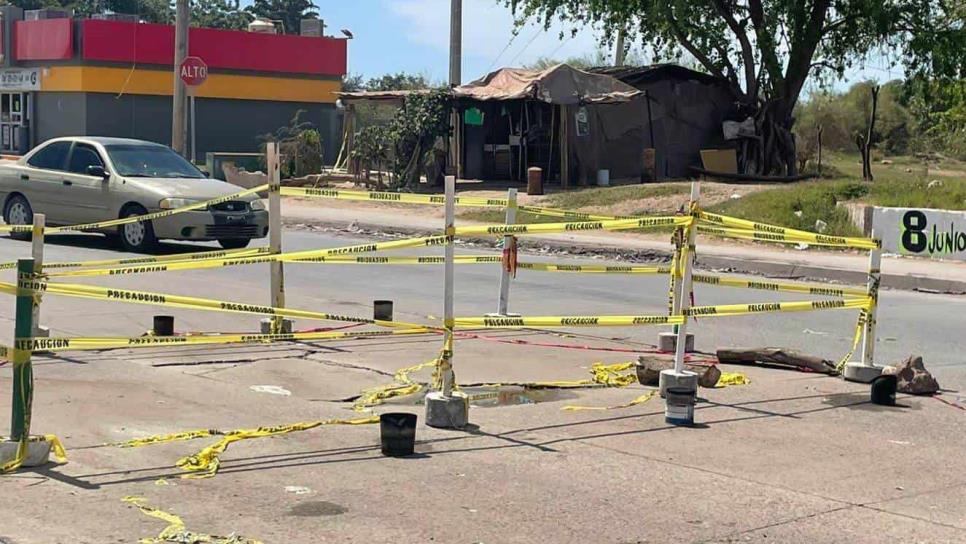 Protección Civil acordona puente a punto de colapsar en el sector Buenavista, en Los Mochis
