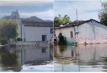 Así luce Santa María, el poblado que quedó dentro del vaso de la presa en El Rosario