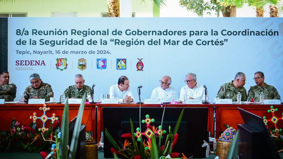 Rocha Moya asiste a la reunión de seguridad de los gobernadores del Mar de Cortés 