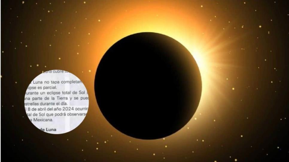 Eclipse solar 2024: Libro de la SEP pronosticó este fenómeno hace más de 30 años