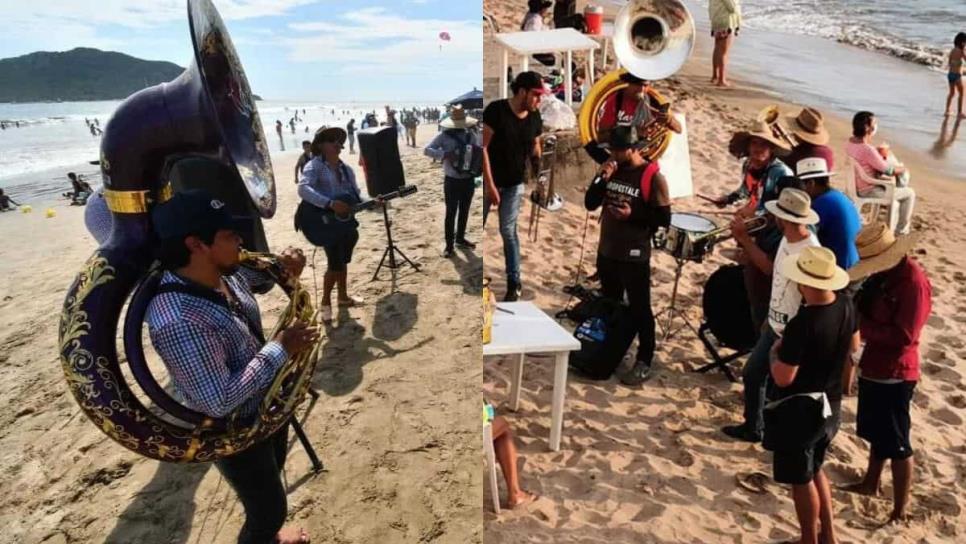 «A eso venimos», turistas defienden permanencia de bandas en playas de Mazatlán 