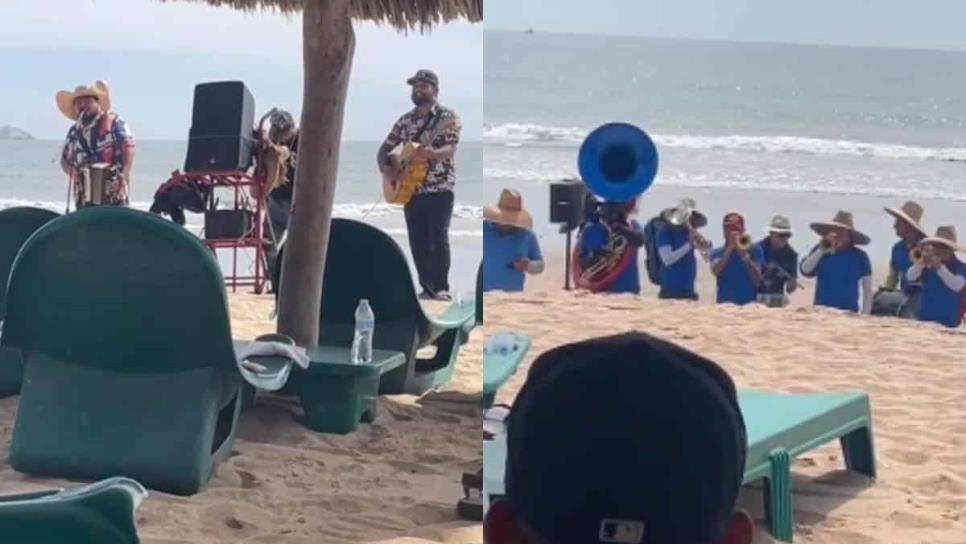 Banda toca el Corrido de Mazatlán en la playa y turistas se molestan | VIDEO