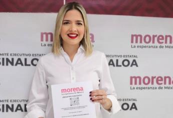 Estrella Palacios presenta su registro como candidata de Morena y el Verde a la Alcaldía de Mazatlán