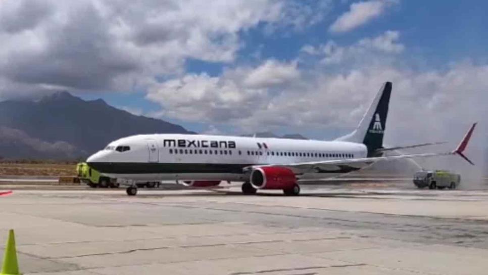 Así llega el primer vuelo de Mexicana a Los Cabos | VIDEO