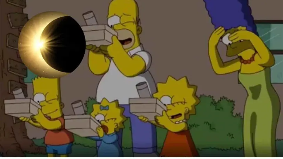 Eclipse solar: ¿qué pasará el 8 de abril? «Los Simpson» y sus predicciones. | FOTO: Twitter.