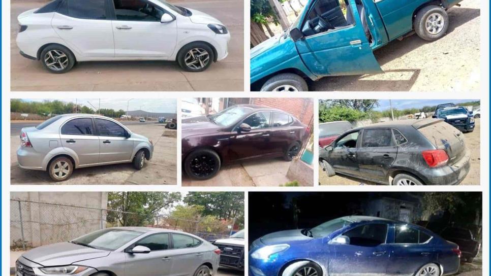 Policías municipales recuperan siete vehículos con reporte de robo en Culiacán 