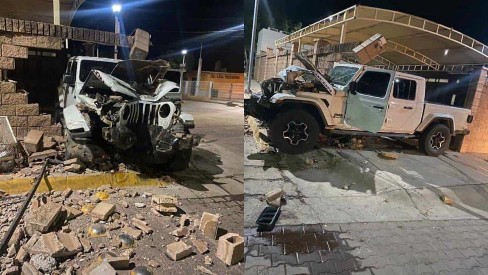 Camioneta de lujo se estrella en Tacuichamona tras fuerte persecución con la Guardia Nacional