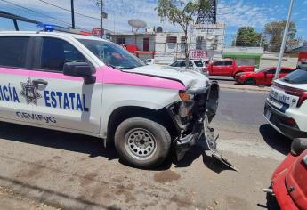 Choca patrulla de la Policía Estatal en Culiacán; hay dos agentes heridos