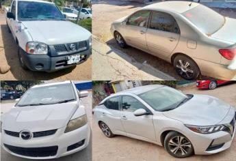 Policías aseguran ocho vehículos con reporte de robo en Culiacán
