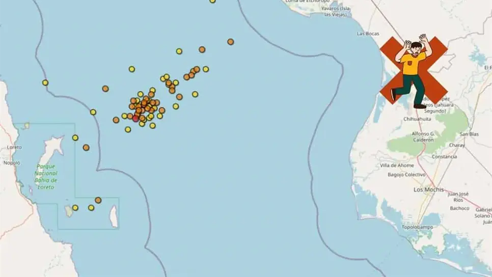 El Sismológico marca las decenas de sismos en el Golfo de California