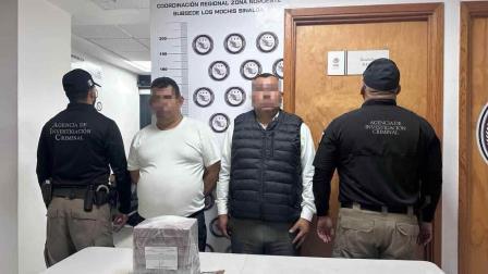 Tras las rejas dos choferes por contrabando de fentanilo y cocaína; detenidos por la FGR en el Poblado 5