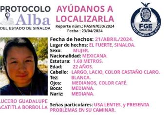 Reportan la desaparición de Lucero Guadalupe en El Fuerte 