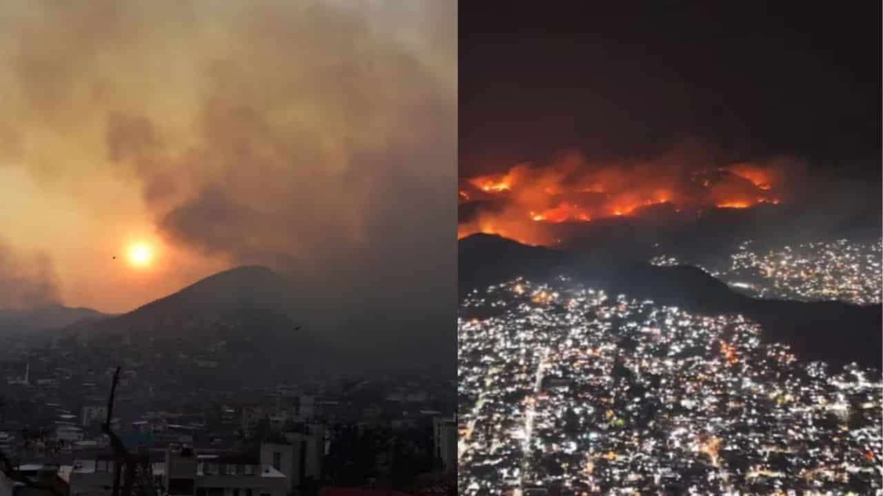 Impactantes imágenes de los incendios forestales azotan Acapulco y Chilpancingo.