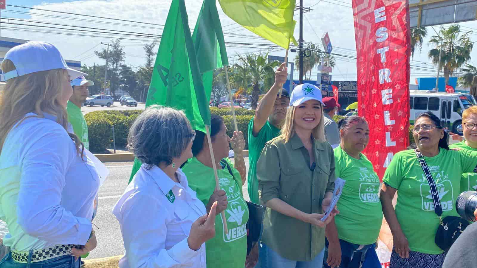 Estrella Palacios en campaña. 