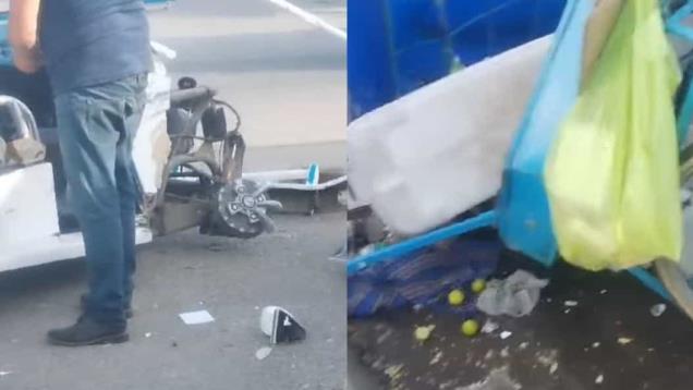 Conductor ebrio colisiona contra varios coches y atropella a vendedor de ceviches en Mazatlán 