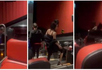 Lady Cinemex: joven agrede a asistentes al cine y la sacan | VIDEO