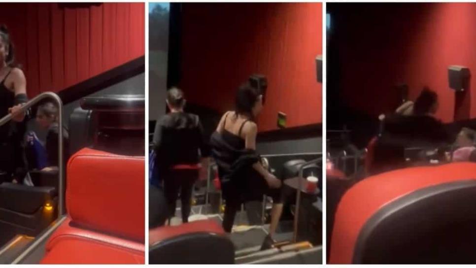 Lady Cinemex: joven agrede a asistentes al cine y la sacan | VIDEO