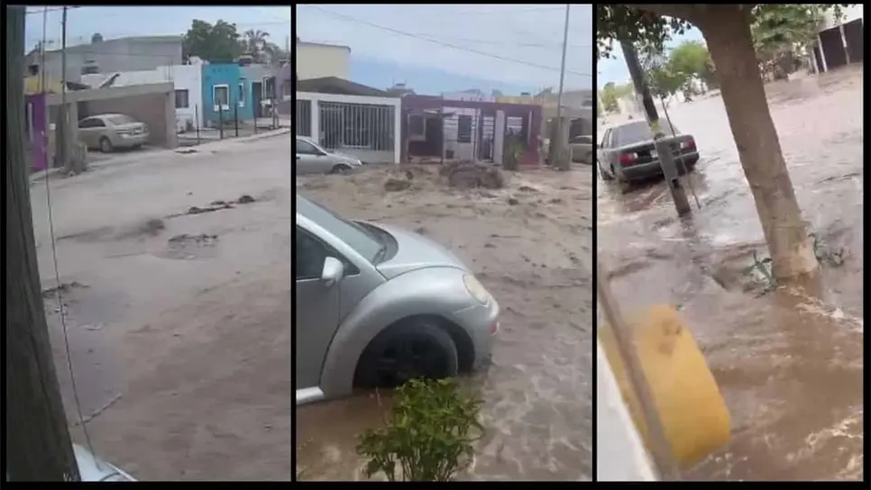La tierra se partió y comenzó a brotar el agua para convertir la calle en un río.