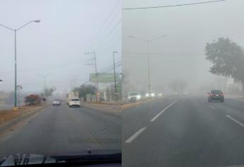 Desde Los Mochis hasta Mazatlán, se registra densa neblina este viernes