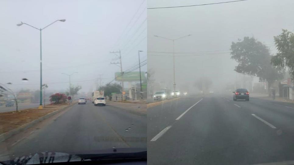 Desde Los Mochis hasta Mazatlán, se registra densa neblina este viernes