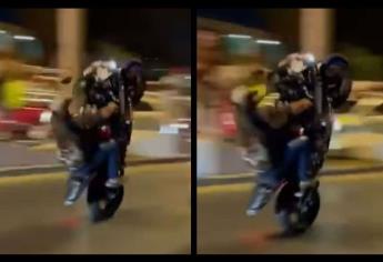 Se accidenta motociclista en Mazatlán tras realizar una acrobacia | VIDEO