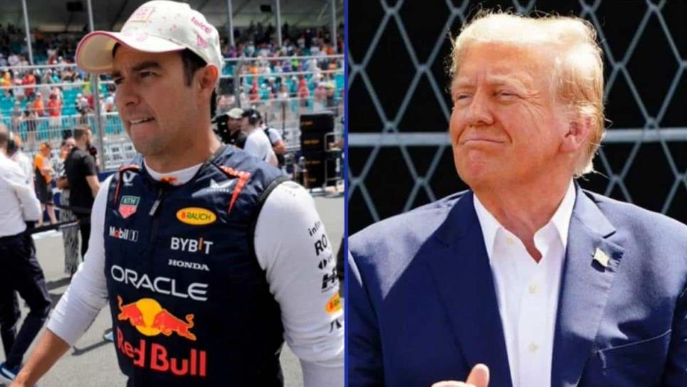 Seguridad de Donald Trump intentó detener a «Checo» Pérez en el GP de Miami | VIDEO