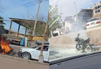 Se incendia una motocicleta en Culiacán durante un operativo de los agentes de Tránsito 