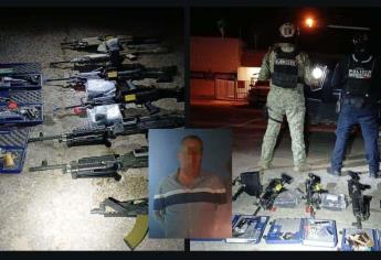 Capturan a sinaloense con un arsenal en Sonora; traía hasta fusiles «Minimi»