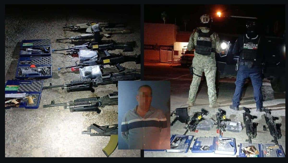 Capturan a sinaloense con un arsenal en Sonora; traía hasta fusiles «Minimi»