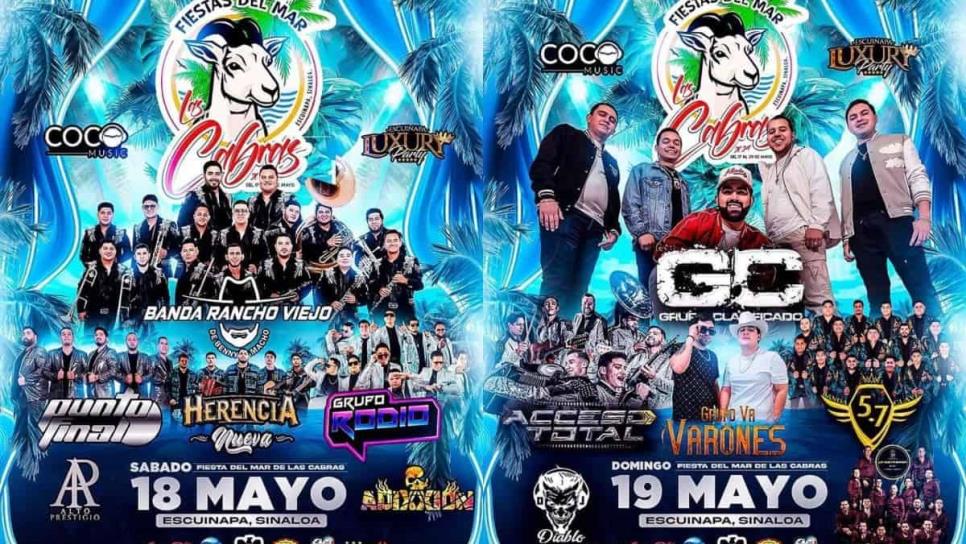 Fiestas del Mar de las Cabras en Escuinapa 2024: ¿Quién se va a presentar? Fiestas del Mar de las Cabras en Escuinapa 2024: ¿Quién se va a presentar?