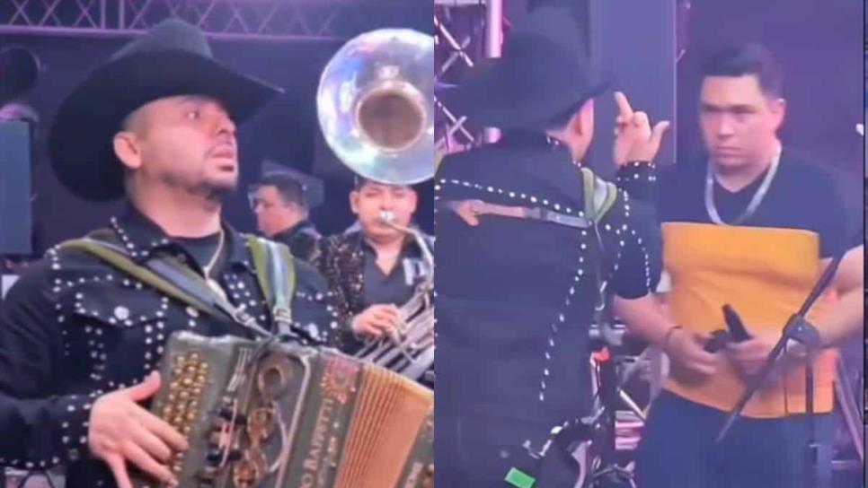 Larry Hernández hace seña obscena a un trabajador en pleno concierto | VIDEO