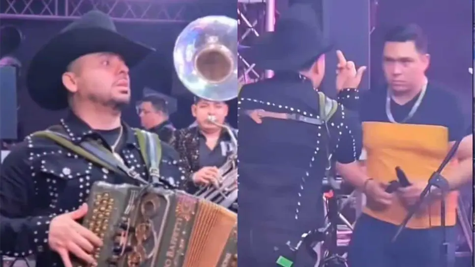 Larry Hernández hace seña obscena a un trabajador en pleno concierto | VIDEO