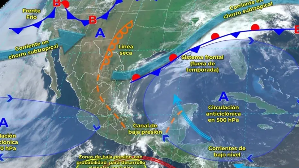 El Frente Frio 52 llega a México, pero habrá temperaturas arriba de 45 grados