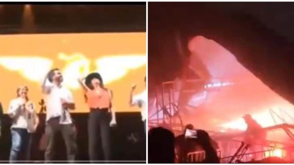 Cae el escenario sobre Máynez durante evento en Nuevo León | VIDEO