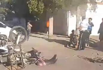 Dos motociclistas se accidentan por la colonia Guadalupe Victoria, en Culiacán 