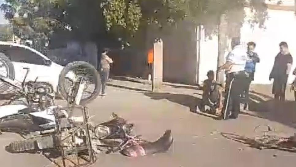 Dos motociclistas se accidentan por la colonia Guadalupe Victoria, en Culiacán 