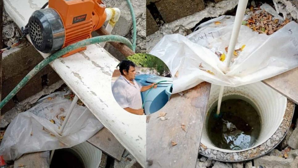Hombre encuentra manantial en el patio de su casa en plena sequía en México