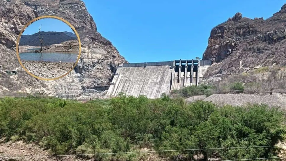 El panorama en el vaso de la presa Huites luce desolador, la sequía la consume poco a poco. FOTOS: Martín Ruiz