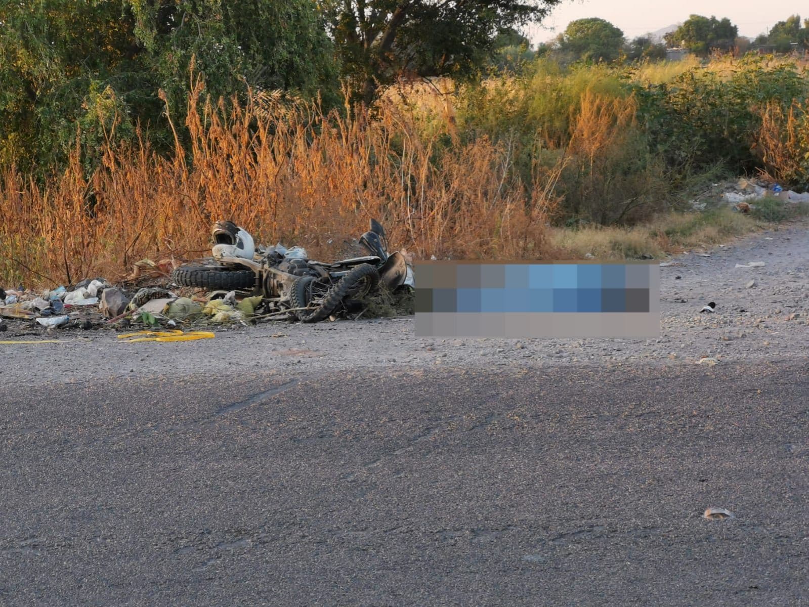 El motociclista perdió el control del volante y derrapó fuertemente. FOTO: Cortesía