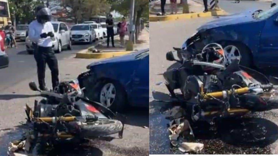 Accidente deja a motociclista con pierna quebrada en Mazatlán