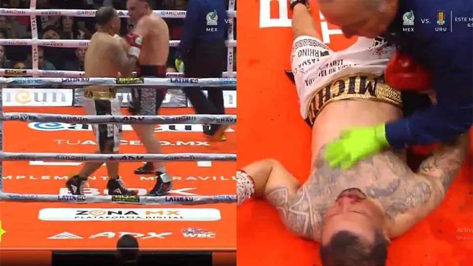 El rival de Omar Chávez estuvo tendido en el suelo durante varios minutos. FOTO: TUDN MEX en X