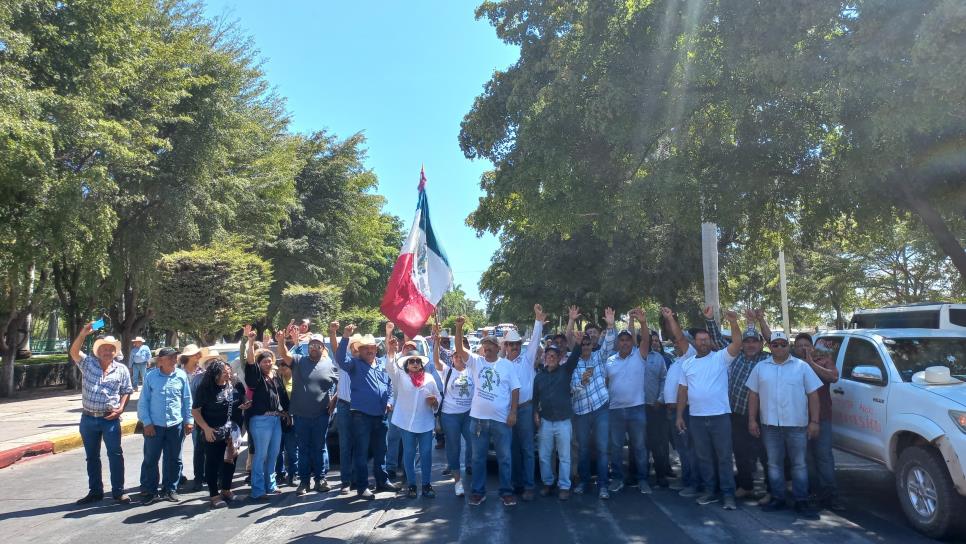 Productores se manifiestan con caravana desde Alhuey hasta el Palacio de Gobierno en Culiacán