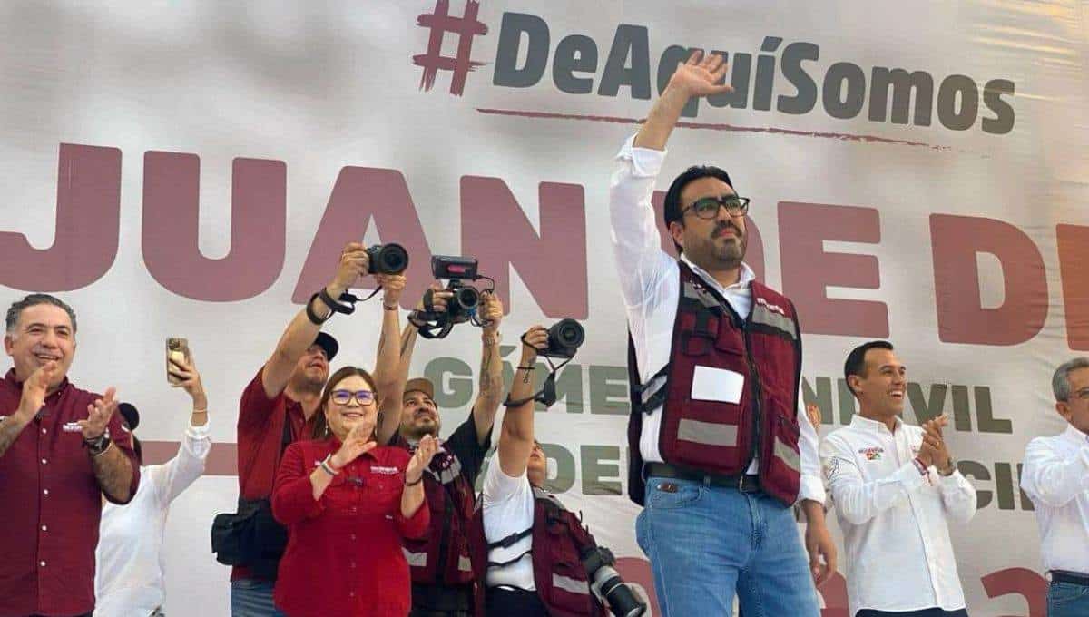 Juan de Dios Gámez Mendívil en un evento de Morena. FOTO: Luz Noticias