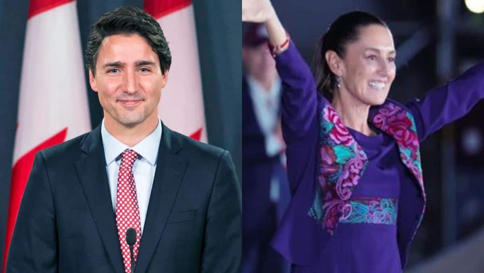 Justin Trudeau felicita a Claudia Sheinbaum por victoria histórica en las elecciones