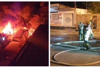 Se incendia un yonke en la colonia Díaz Ordaz en Culiacán