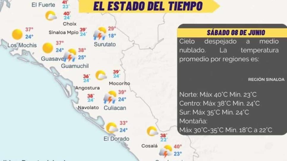 Lloverá en Culiacán y otras zonas de Sinaloa este sábado 8 de junio: Protección Civil