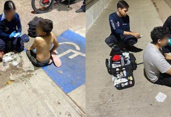 Tres jóvenes se accidentan en dos motocicletas en la sindicatura de Costa Rica, de Culiacán 