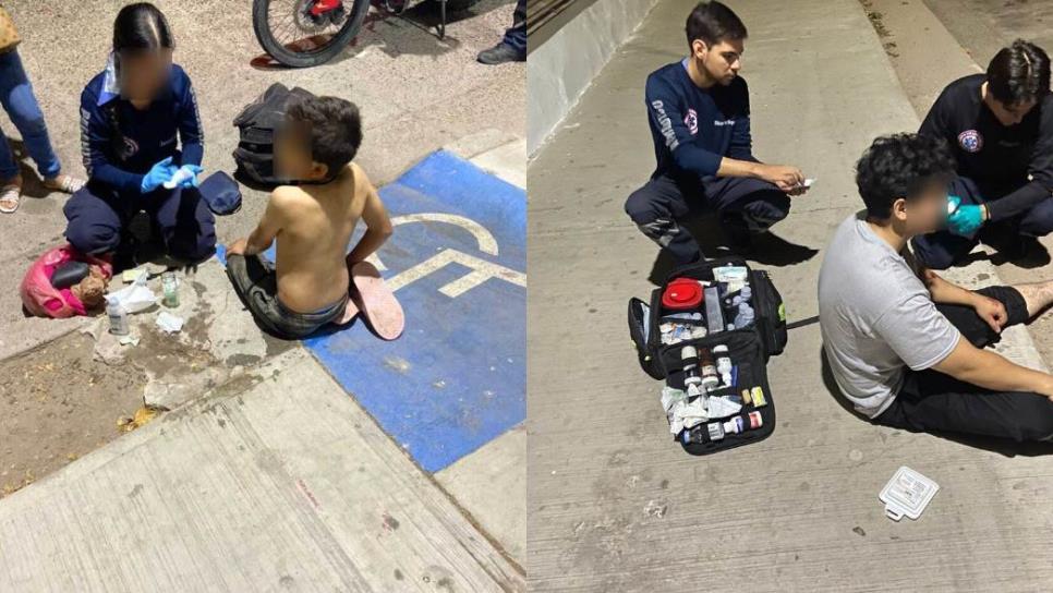 Tres jóvenes se accidentan en dos motocicletas en la sindicatura de Costa Rica, de Culiacán 